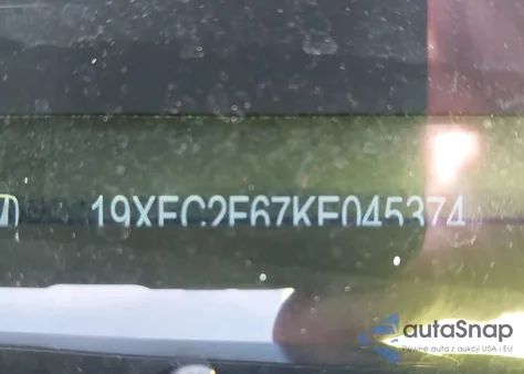 2019 Honda Civic Lx из США, поврежденный, VIN 19XFC2F67KE045374